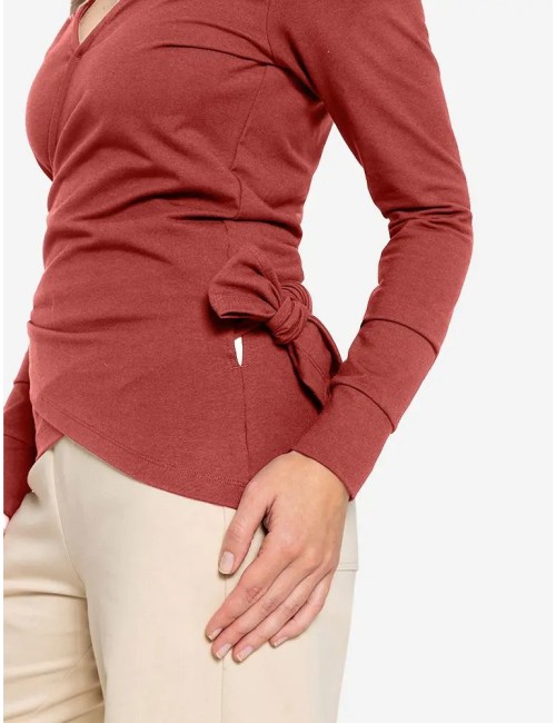 Spirit of OM - Wickeltop Abala Baumwolle - erdrot