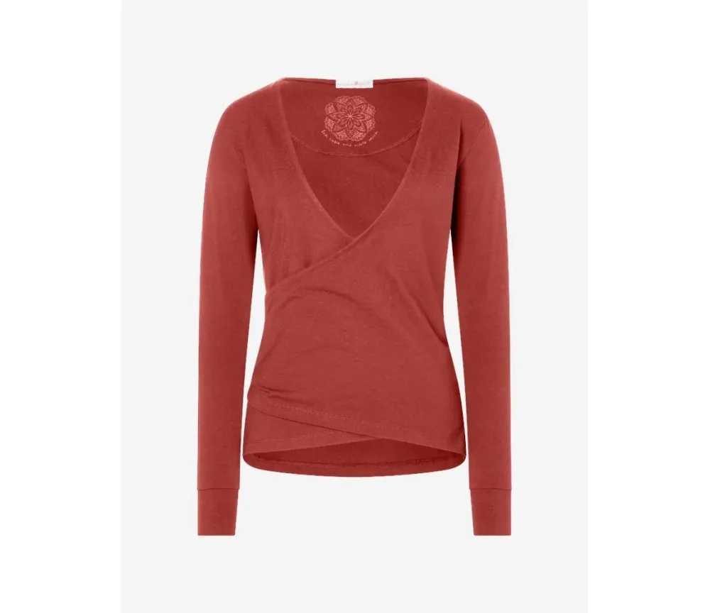 Spirit of OM - Wickeltop Abala Baumwolle - erdrot