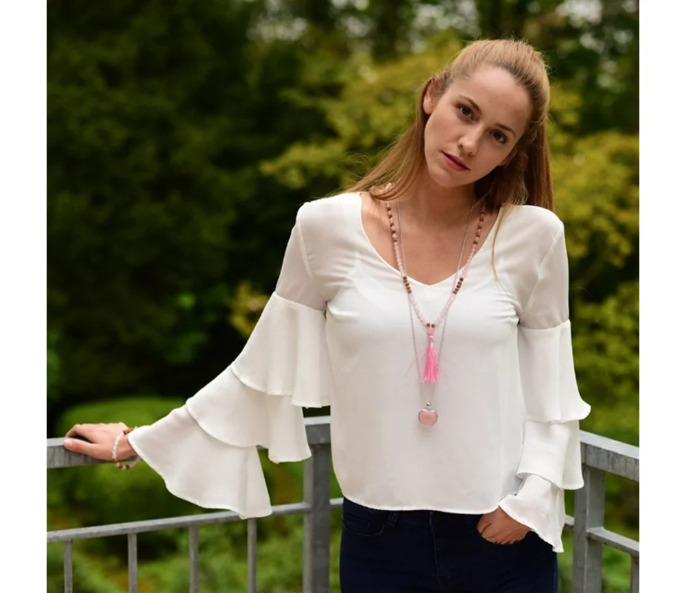 Mala - Edelsteinmala - Rosenquarz & Rudraksha-Nüsse - Liebe & Lebensfreude ca.86cm