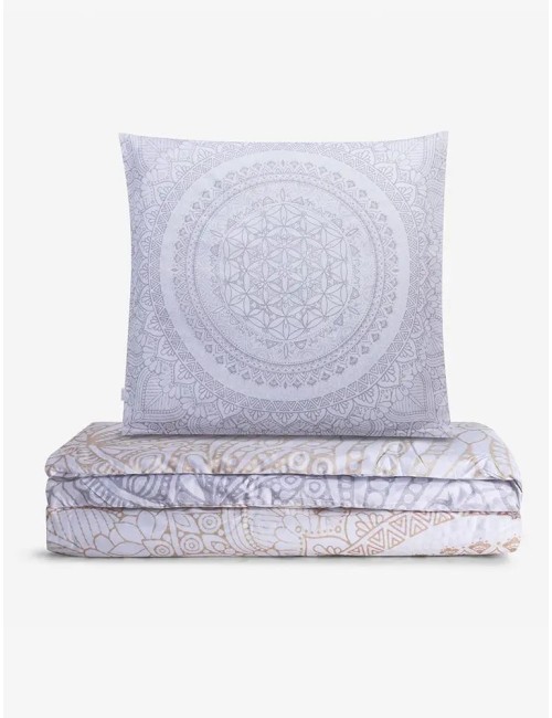 Spirit of OM - Bio-Bettwäsche Silver-Gold-Dream - silber-grau/ beige-gold