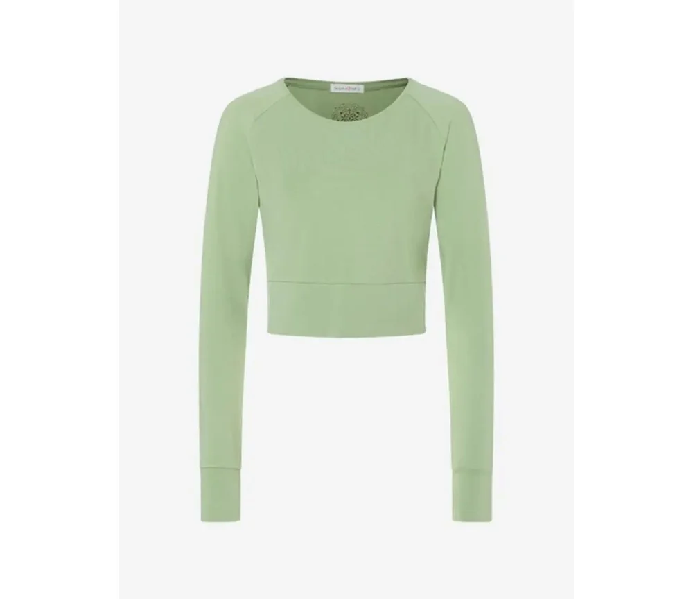 Spirit of OM - Crop Shirt langarm Jathara - matcha