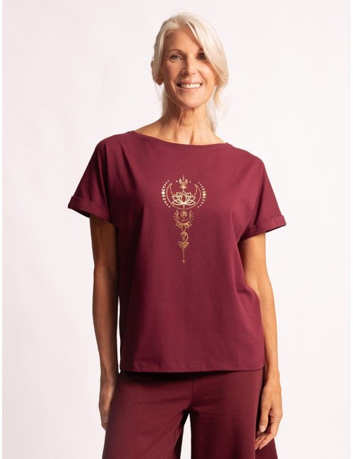 Spirit of OM - Shirt Eka Padma - tiefrot