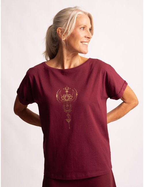 Spirit of OM - Shirt Eka Padma - tiefrot