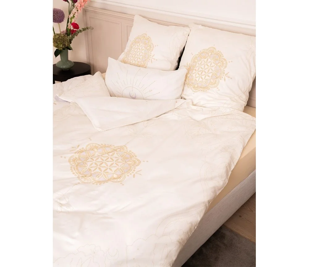 Spirit of OM - Biber-Bettwäsche Light Dream - creme