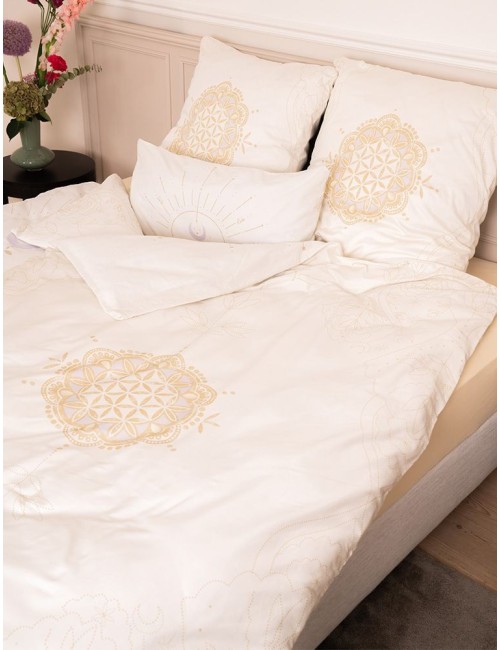 copy of copy of Spirit of OM - Bio-Bettwäsche Silver-Gold-Dream - silber-grau/ beige-gold