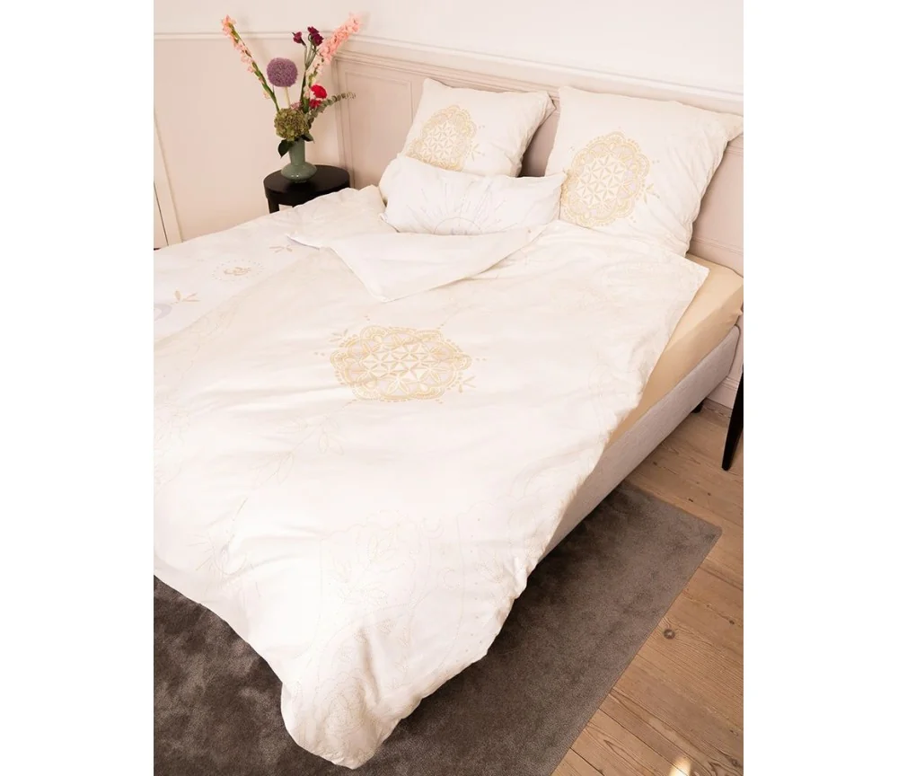 copy of copy of Spirit of OM - Bio-Bettwäsche Silver-Gold-Dream - silber-grau/ beige-gold