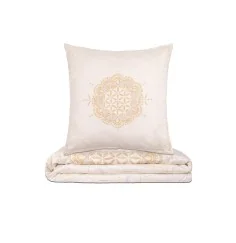 copy of copy of Spirit of OM - Bio-Bettwäsche Silver-Gold-Dream - silber-grau/ beige-gold