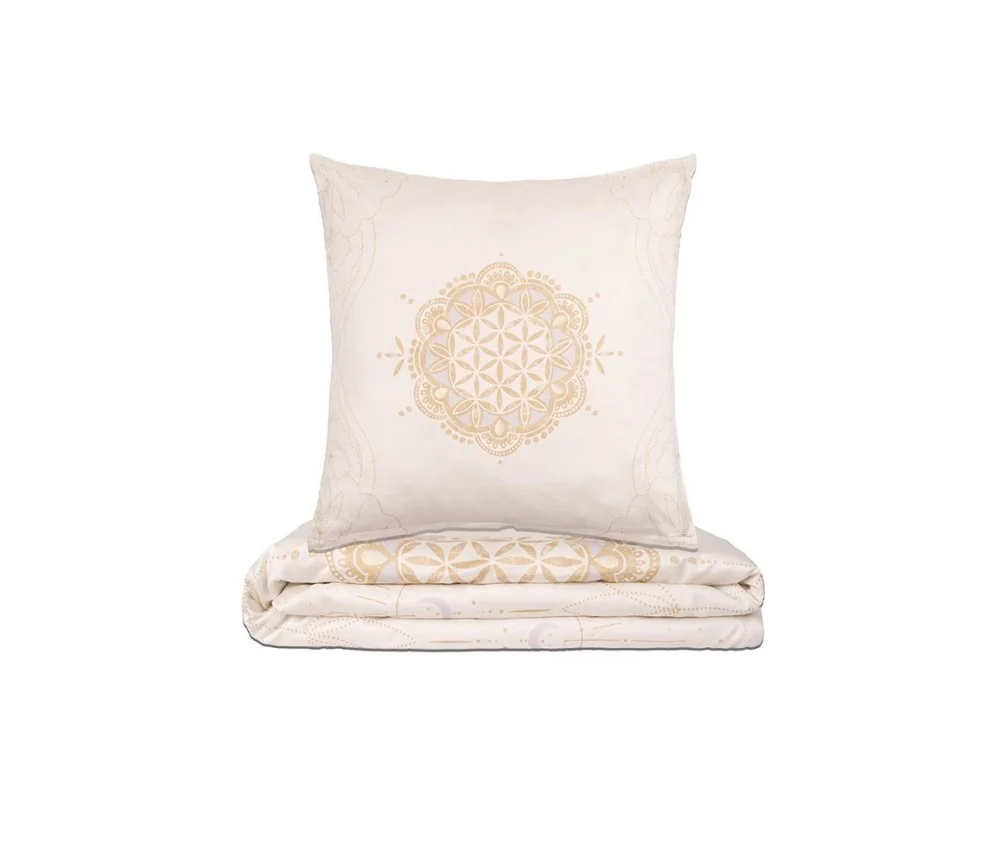 copy of copy of Spirit of OM - Bio-Bettwäsche Silver-Gold-Dream - silber-grau/ beige-gold