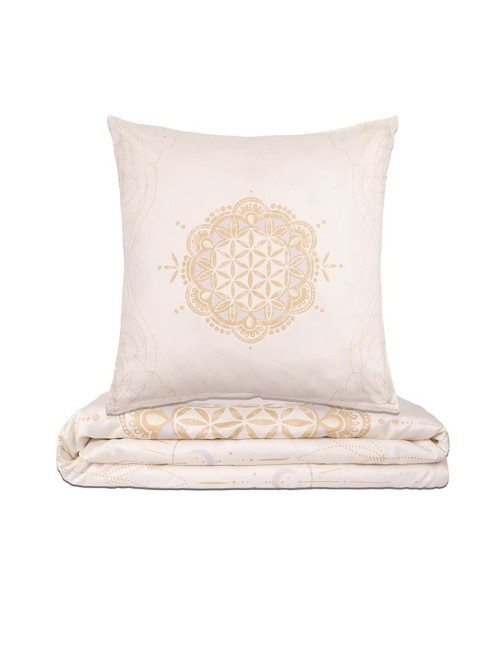 copy of copy of Spirit of OM - Bio-Bettwäsche Silver-Gold-Dream - silber-grau/ beige-gold