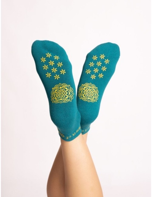 Spirit of OM - rutschfeste Yoga Socken Adhara - alatsee-gold