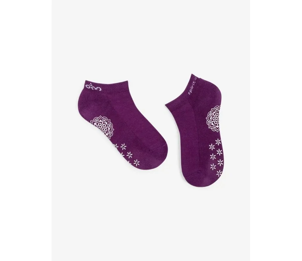 Spirit of OM - rutschfeste Yoga Socken Adhara - viola-weiß