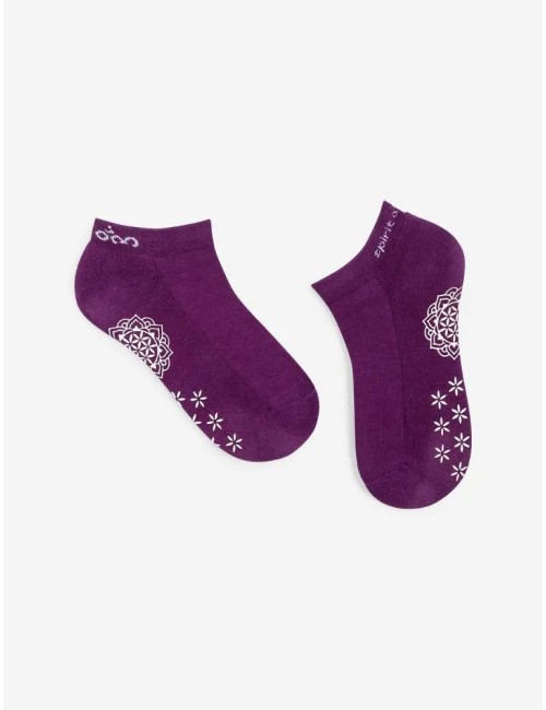 Spirit of OM - rutschfeste Yoga Socken Adhara - viola-weiß