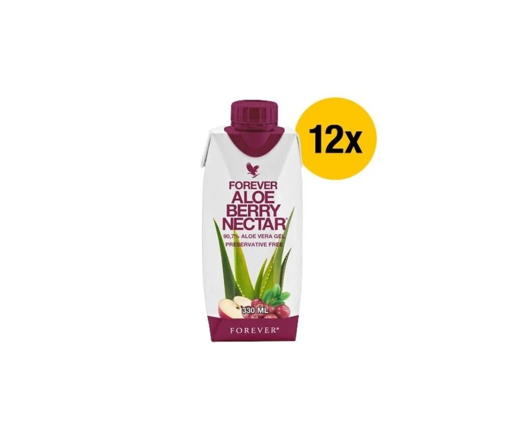 Forever - 330ml Forever Aloe Berry Nectar™ - 90,7 % Aloe-Vera-Gel - 12 x 0,33 Liter