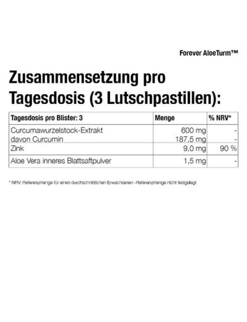 Forever - 10 x Forever AloeTurm™ - Revolutionärer Boost mit Zink, Kurkuma und Aloe Vera - 10 x 10 Lutschpastillen
