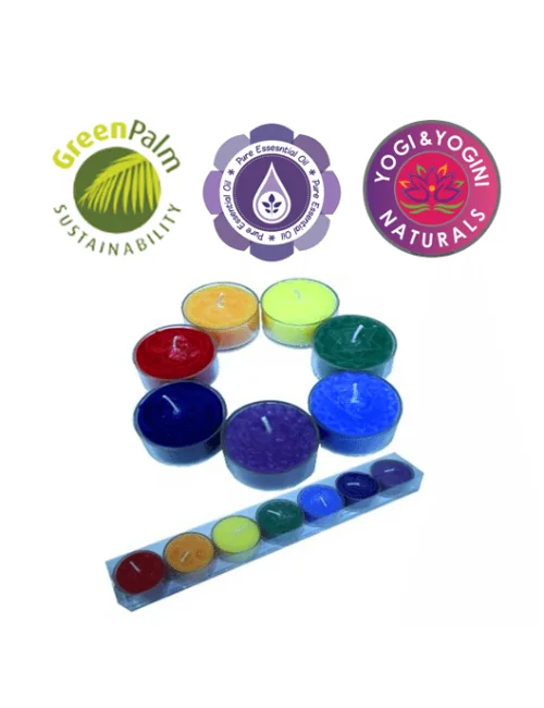 Kerze - Teelichter - Chakra - mit Duft - 7 er Set
