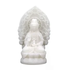 Statue - Figur - Quan Yin - Polyresin - weiß - ca. 12 cm Höhe