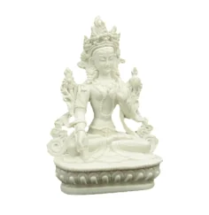 Statue - Figur - Weiße Tara - Polyresin - weiß/grau - ca. 15 cm Höhe