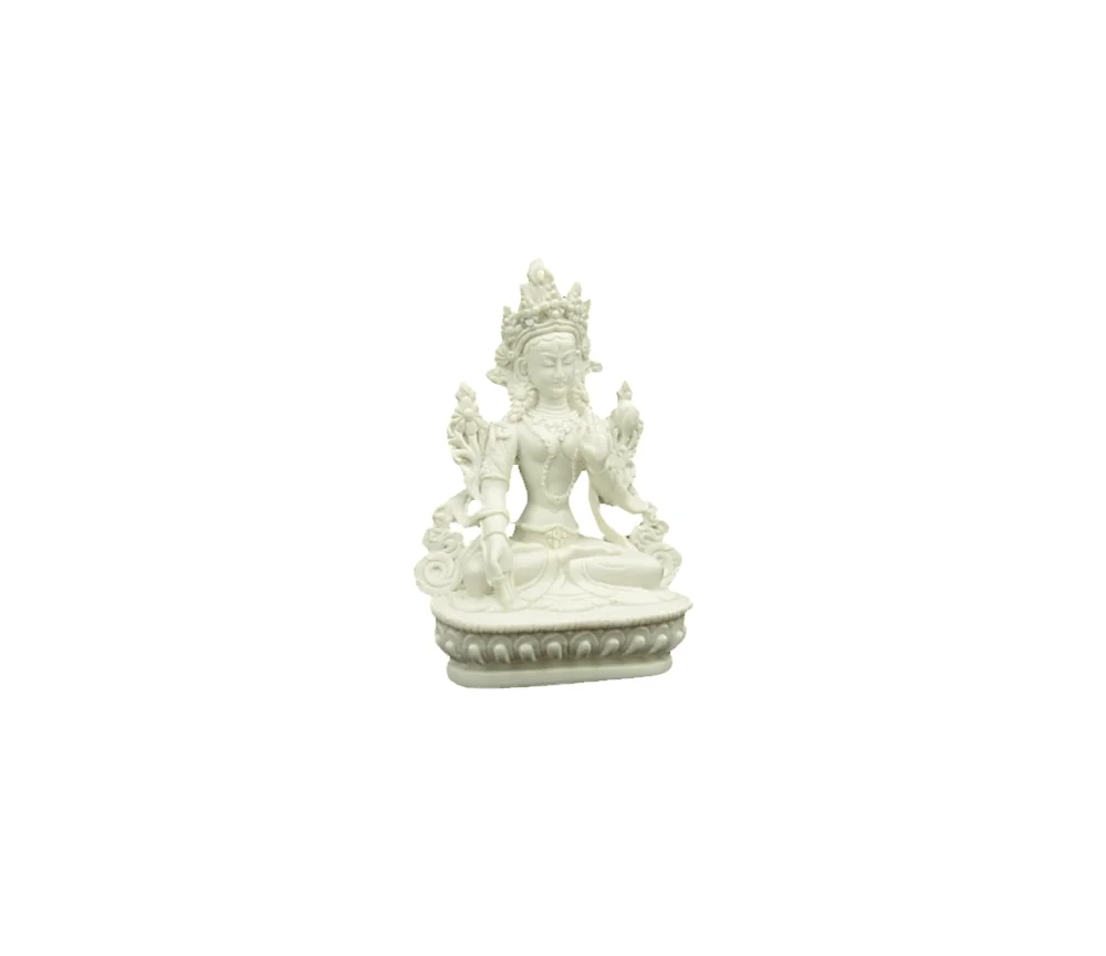 Statue - Figur - Weiße Tara - Polyresin - weiß/grau - ca. 15 cm Höhe