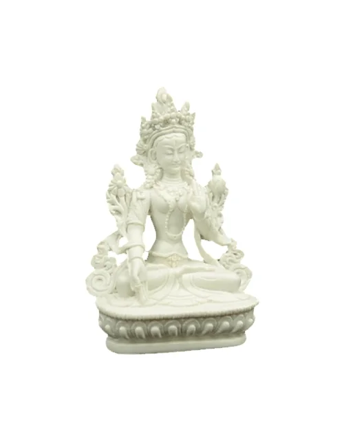 Statue - Figur - Weiße Tara - Polyresin - weiß/grau - ca. 15 cm Höhe