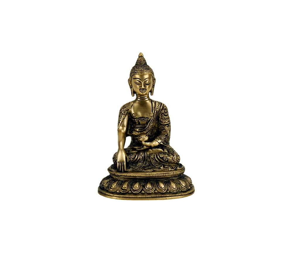 Statue - Figur - Buddha - Shakyamuni - Messsing - ca. 15 cm Höhe