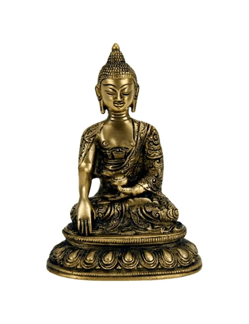 Statue - Figur - Buddha - Shakyamuni - Messsing - ca. 15 cm Höhe