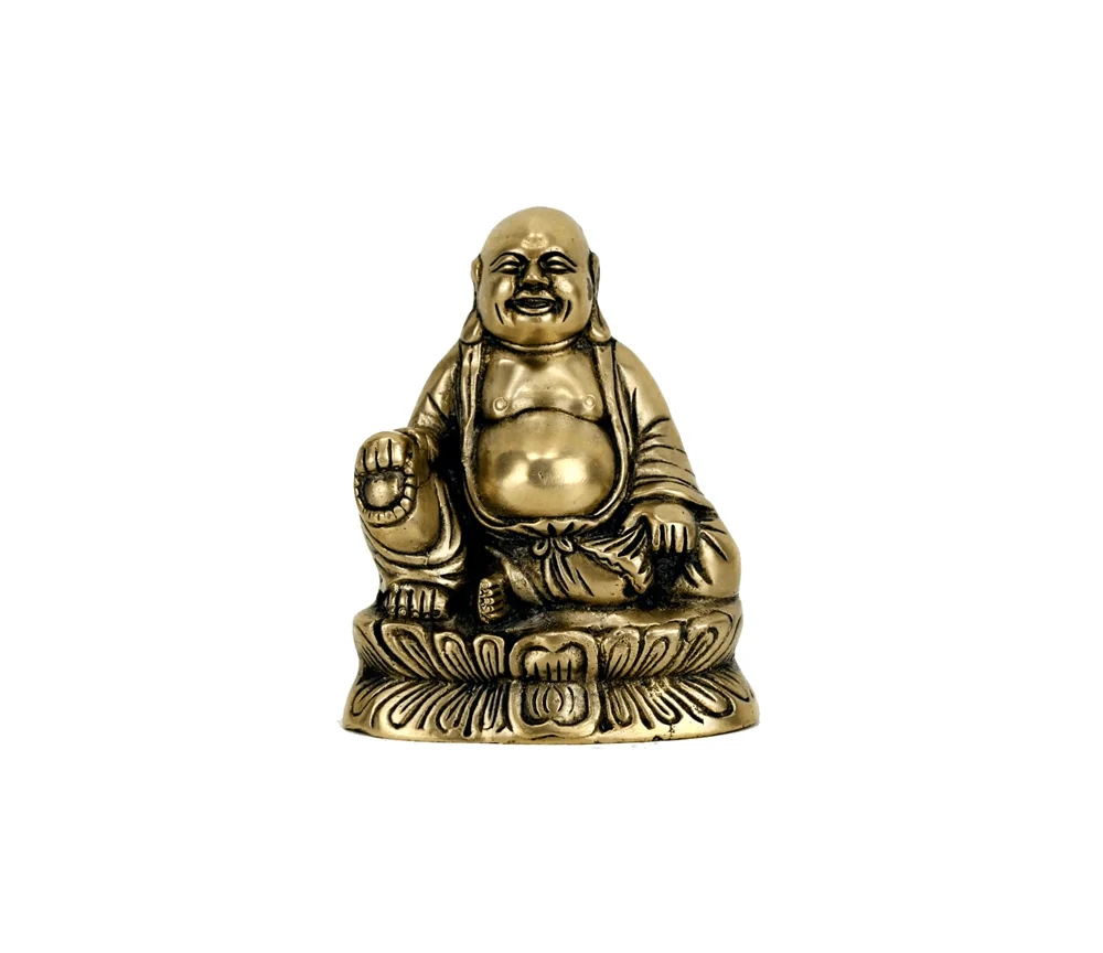 Statue - Figur - Buddha - Lucky Buddha - Messsing - ca. 13 cm Höhe