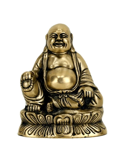 Statue - Figur - Buddha - Lucky Buddha - Messsing - ca. 13 cm Höhe