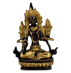 Statue - Figur - Weiße Tara - 2 farbig - Messsing - ca. 13 cm Höhe