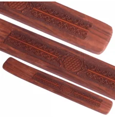 Räucherstäbchenhalter - Blume des Lebens - Holz - ca. 25x4 cm