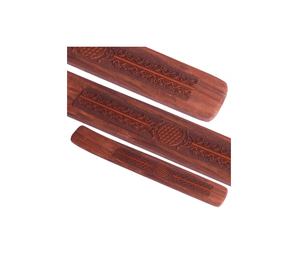 Räucherstäbchenhalter - Blume des Lebens - Holz - ca. 25x4 cm