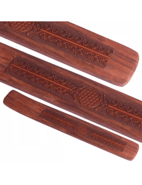 Räucherstäbchenhalter - Blume des Lebens - Holz - ca. 25x4 cm