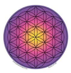 Aufkleber - Blume des Lebens - Lila bunt Verlauf - ca.10,5 cm - 3er Pack