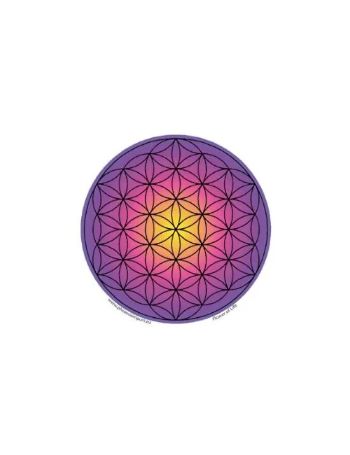 Aufkleber - Blume des Lebens - Lila bunt Verlauf - ca.10,5 cm - 3er Pack