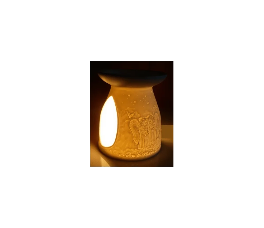 Aromalampe & Duftlampe - Engel - Porzellan weiß - ca. 12x10cm