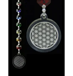 Hängende Dekoration - FengShui - Chakra - Kristall - Blume des Lebens - silber - ca. 20 cm