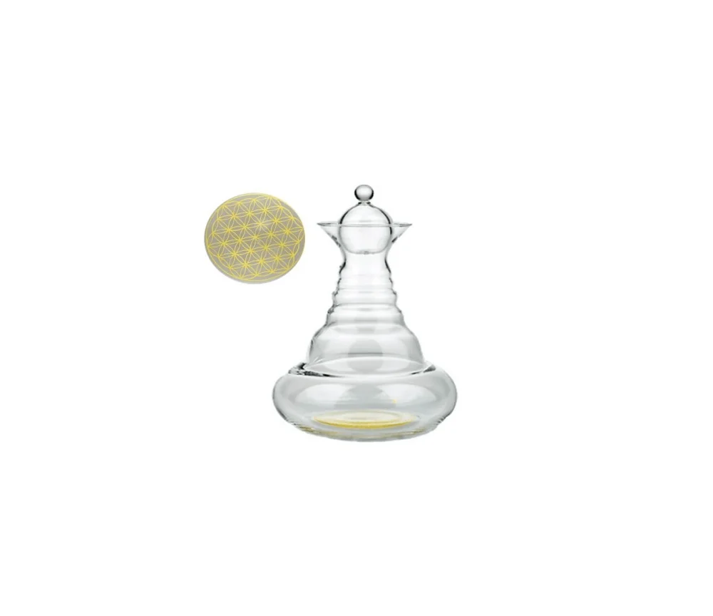 Nature's Design - Vitalkaraffe - Alladin - Blume des Lebens in Gold - 2,3 L inkl. Stöpsel