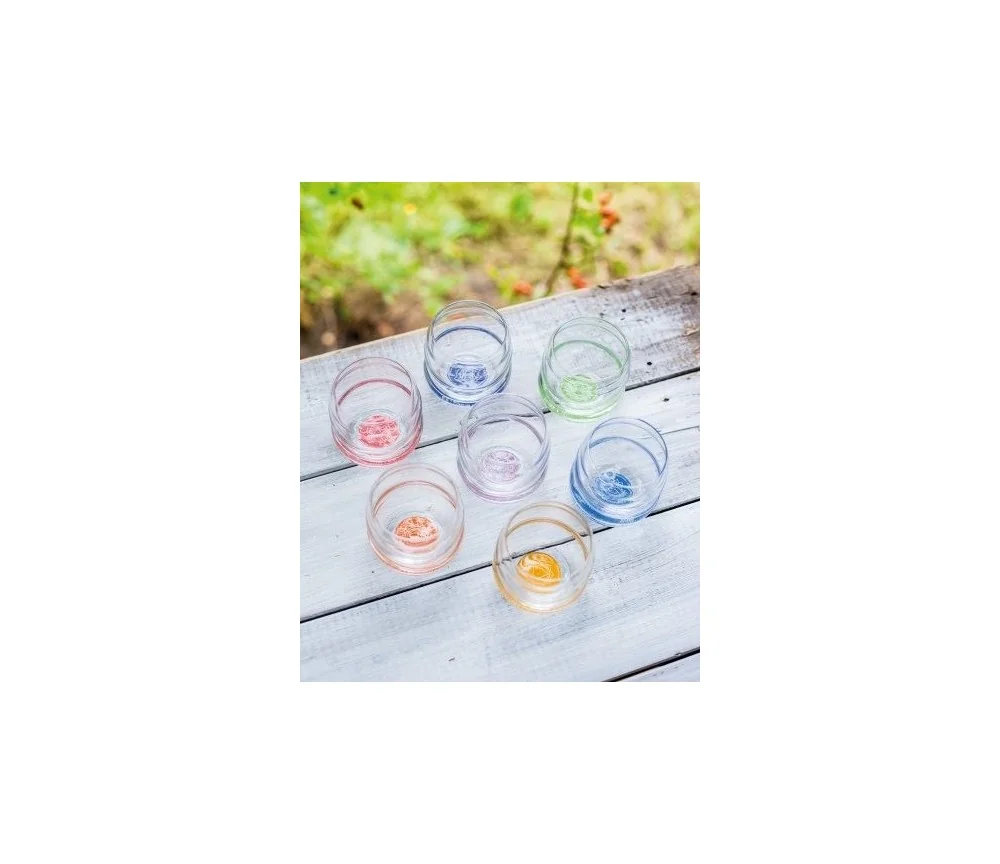 Nature's Design - Gläser Set - Chakra - 7tlg - mit farbigen Chakra Symbol auf Glasboden