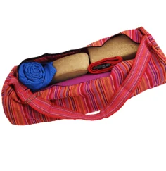 Yoga & Sport - Tasche -Baumwolle - Streifen rosa - ca.67x24 cm