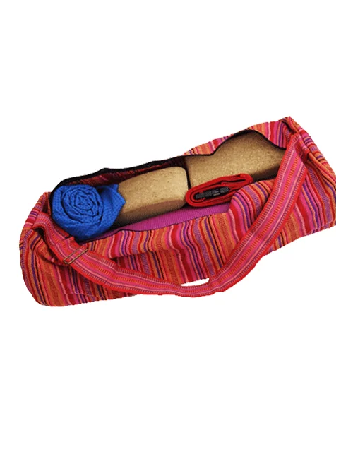 Yoga & Sport - Tasche -Baumwolle - Streifen rosa - ca.67x24 cm