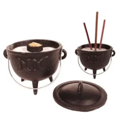 Räuchergefäß - Räucherkessel - Sonne - mit Henkel aus Gusseisen ca. 12x9,5 cm