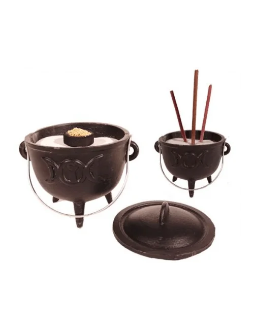 Räuchergefäß - Räucherkessel - Sonne - mit Henkel aus Gusseisen ca. 12x9,5 cm