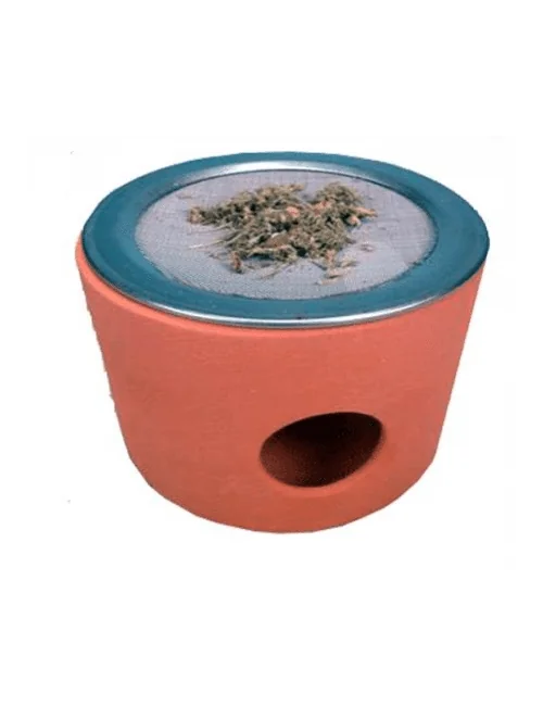 Räuchergefäß - für Teelicht mit Sieb - Terracotta ca. 9x7cm