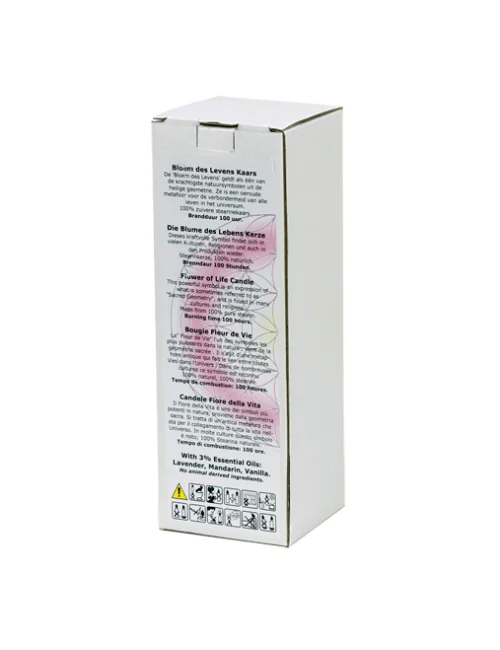 Kerze - Duftkerze im Glas - Blume des Lebens - Lila / Lila Verlauf - Palmkernwachs - ca. 100 Std.