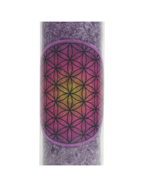 Kerze - Duftkerze im Glas - Blume des Lebens - Lila / Lila Verlauf - Palmkernwachs - ca. 100 Std.