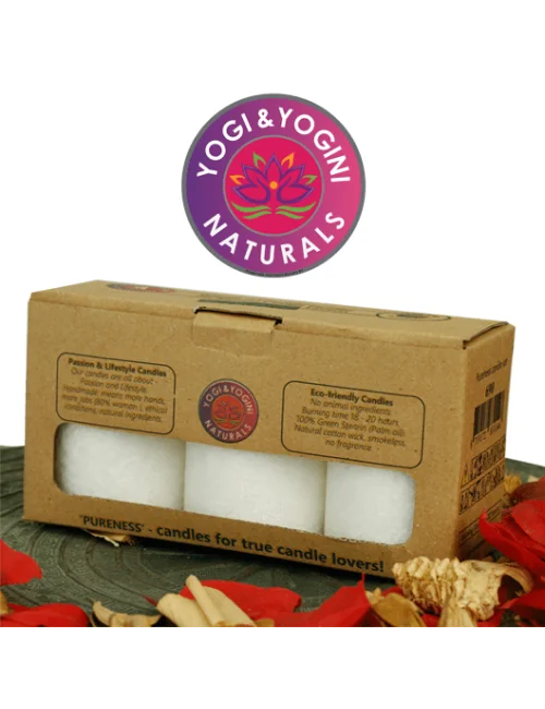 Kerze - Lifestylekerzen Set - Pureness - weiß - Palmkernwachs - ca. 18 Std. - 3er Set