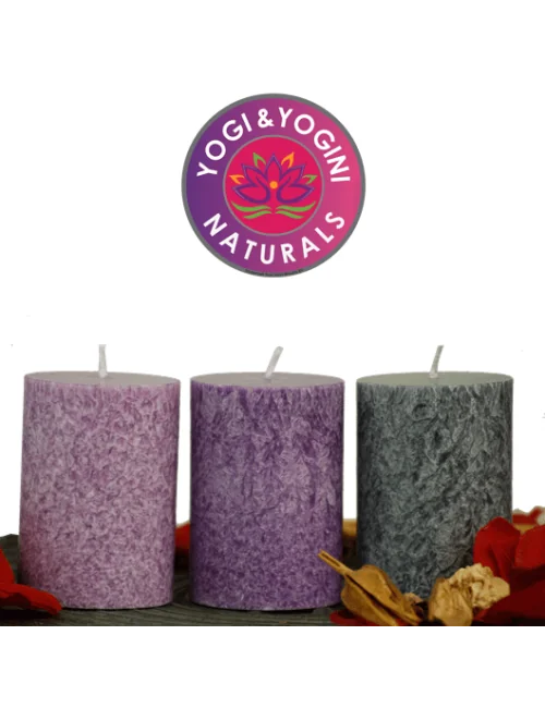 Kerze - Lifestylekerzen Set - Mindfulness - lila - Palmkernwachs - ca. 18 Std. - 3er Set