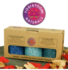 Kerze - Lifestylekerzen Set - Ocean - blau / türkis - Palmkernwachs - ca. 18 Std. - 3er Set