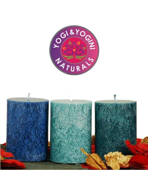 Kerze - Lifestylekerzen Set - Ocean - blau / türkis - Palmkernwachs - ca. 18 Std. - 3er Set