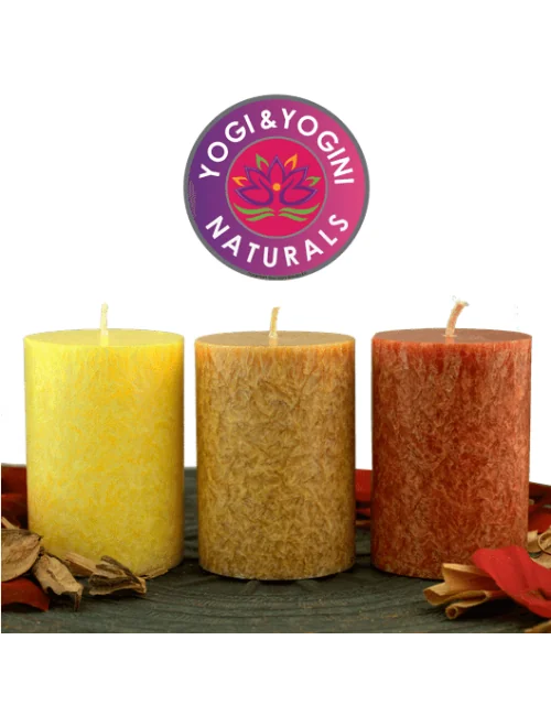 Kerze - Lifestylekerzen Set - Sunset - gelb / orange - Palmkernwachs - ca. 18 Std. - 3er Set