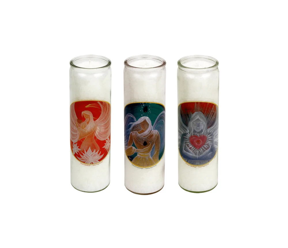 Kerze - Duftkerzen im Glas - Engel - 3er Set - Palmkernwachs - ca. 100 Std.